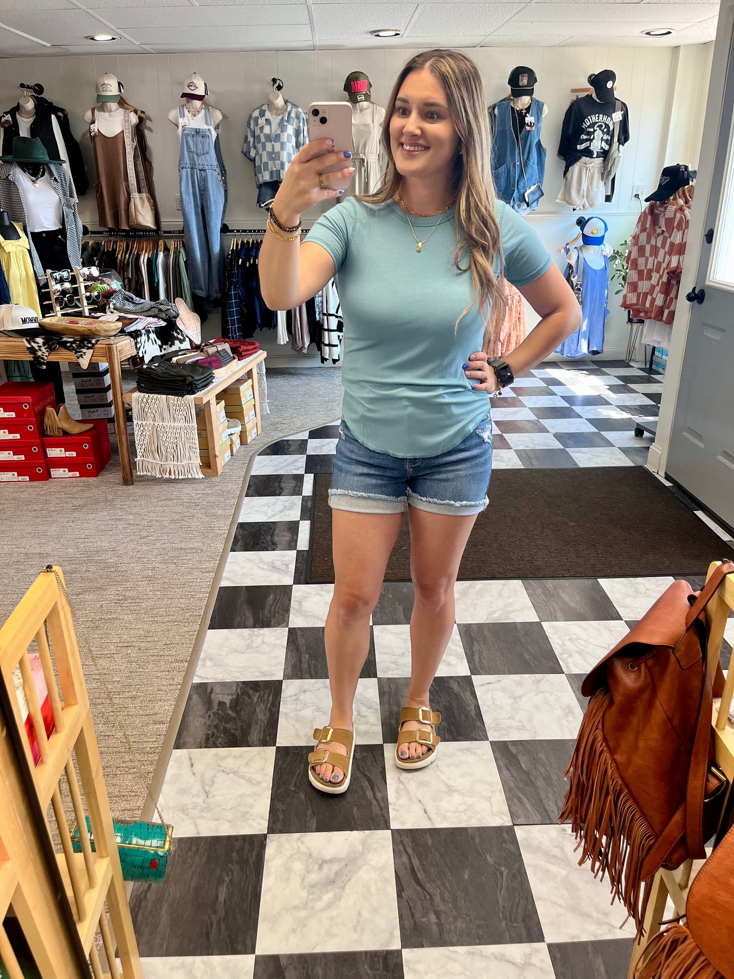 Regan Basic Tee - Dusty Teal