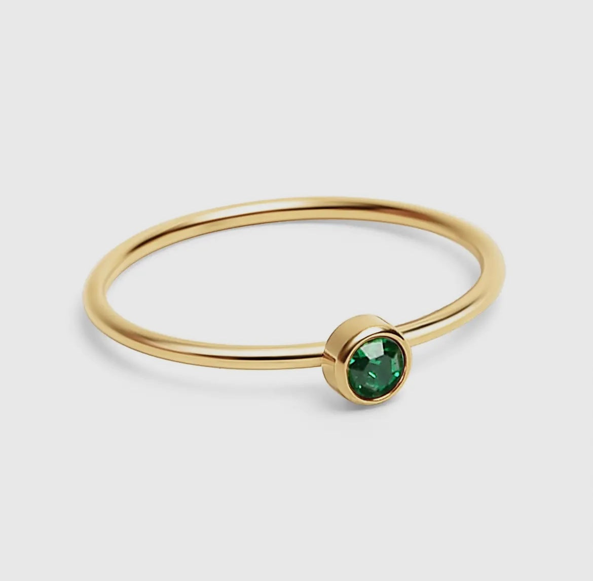 18K Gold Birthstone Stacking Ring