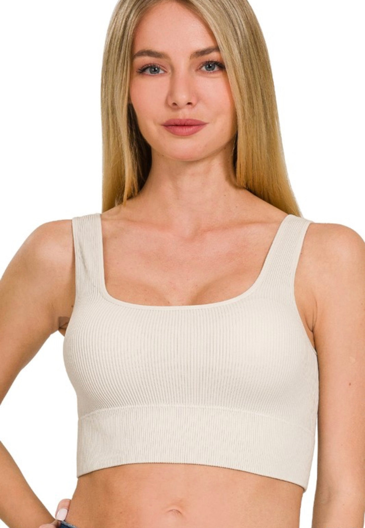Square Neck Ribbed Bralette