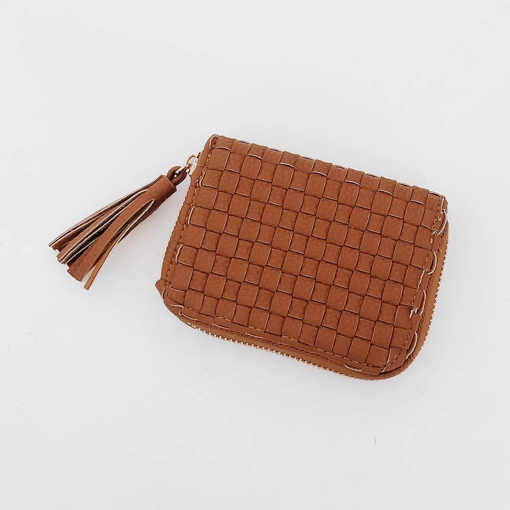 Wynona Woven Wallet: Brown