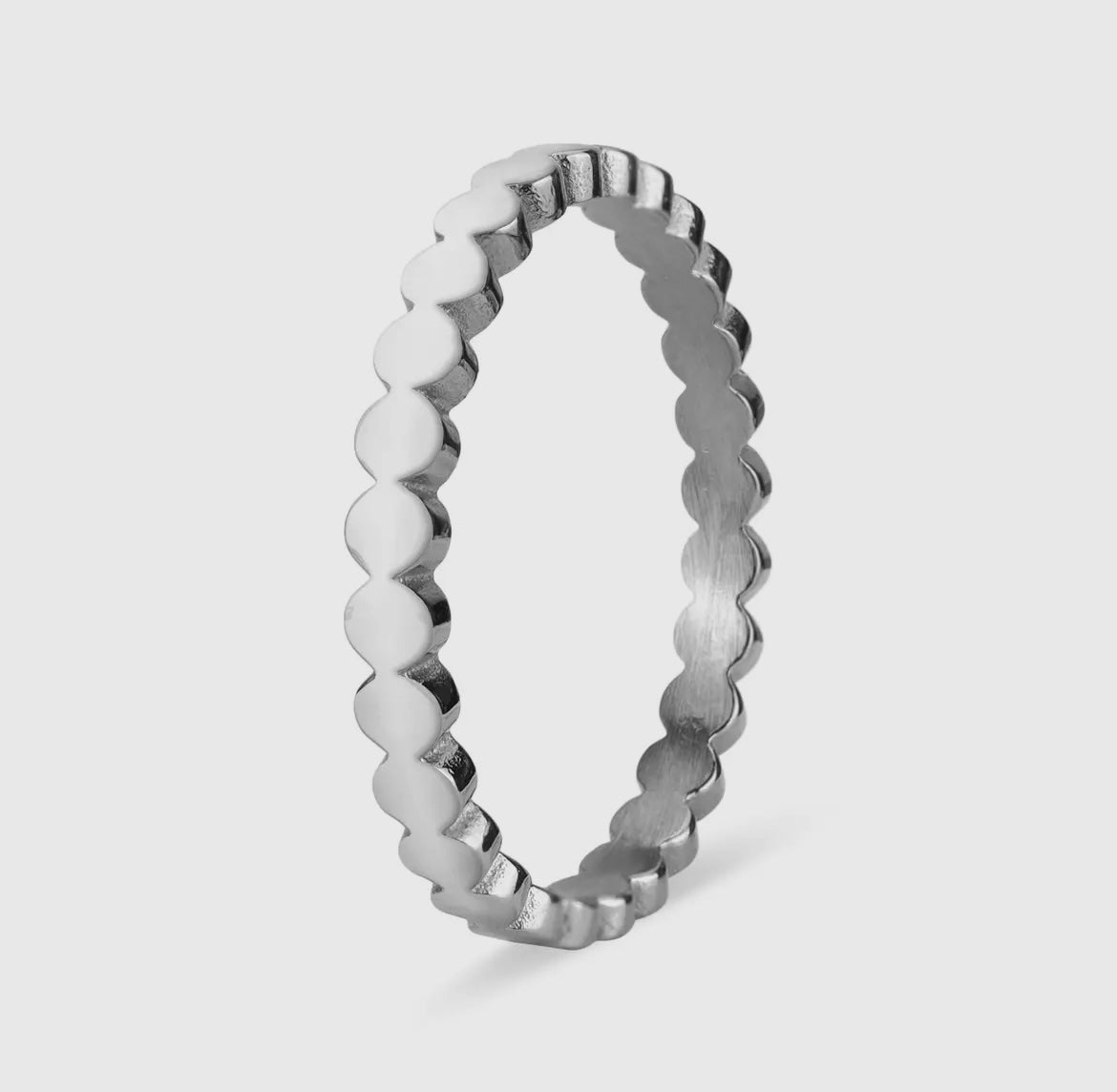 Stainless Steel Flat Circle Stacking Ring