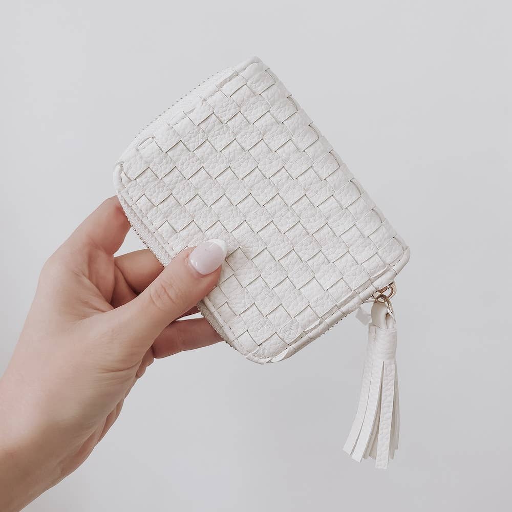 Wynona Woven Wallet: Cream
