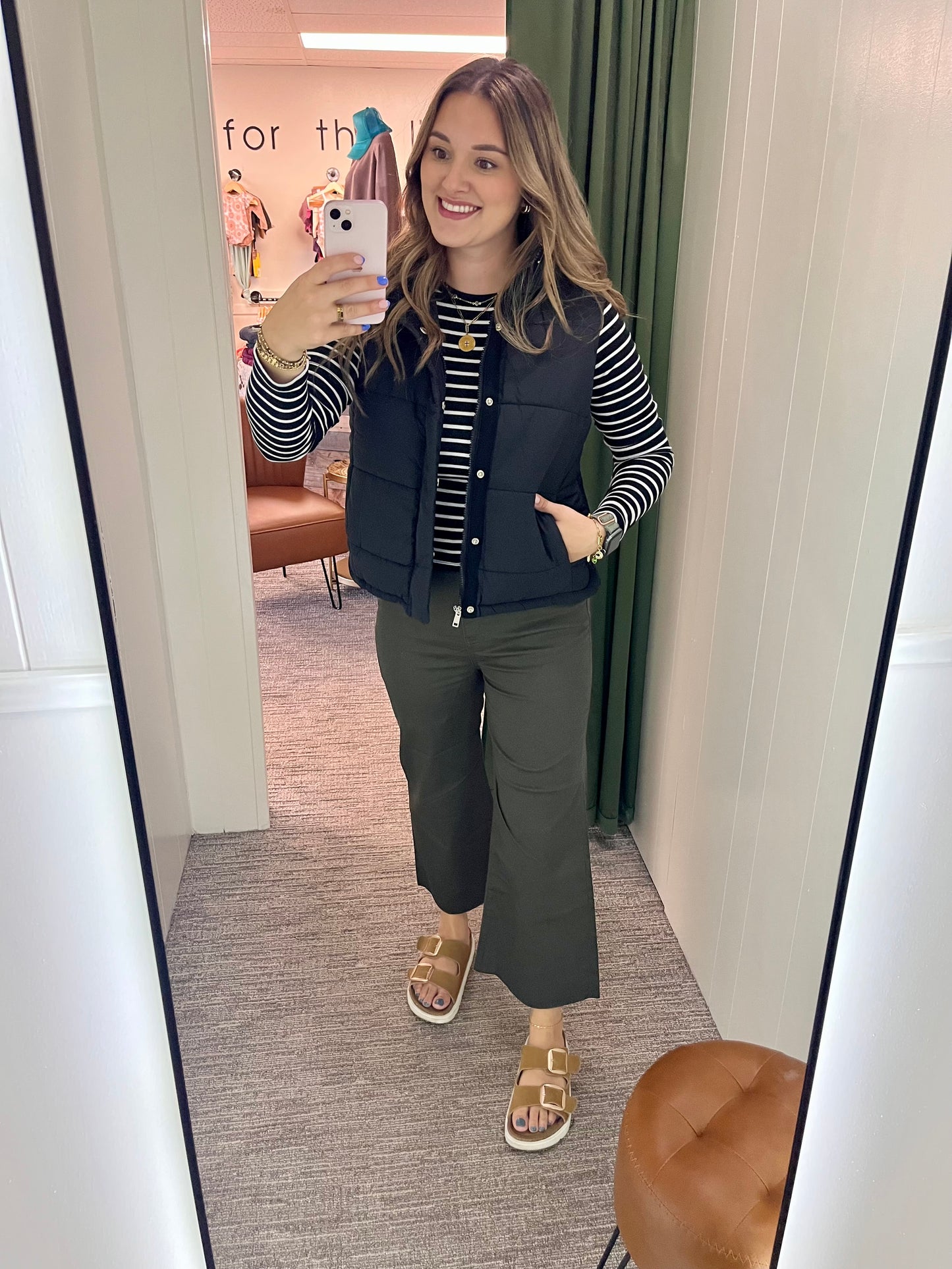 Harlow Cropped Leg Pants - Olive Green