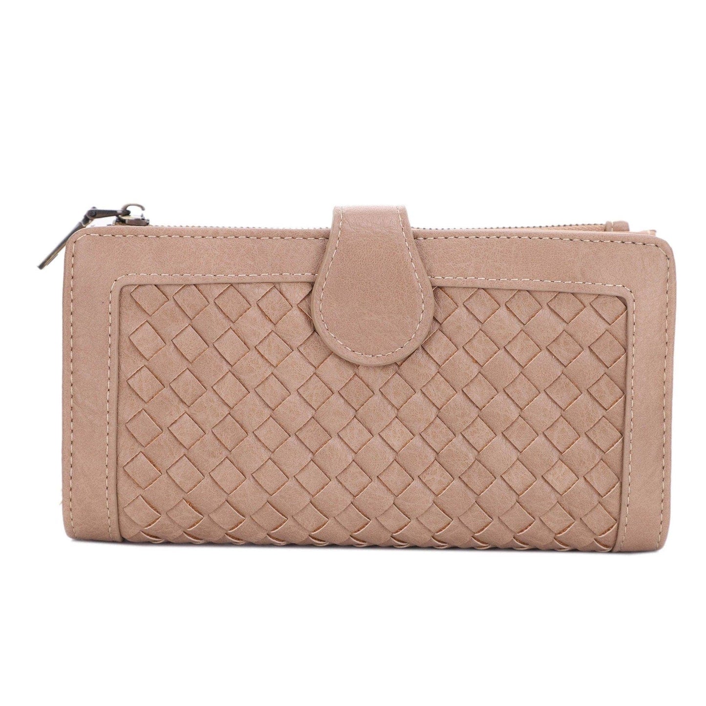Crissy Woven Wallet: Light Taupe