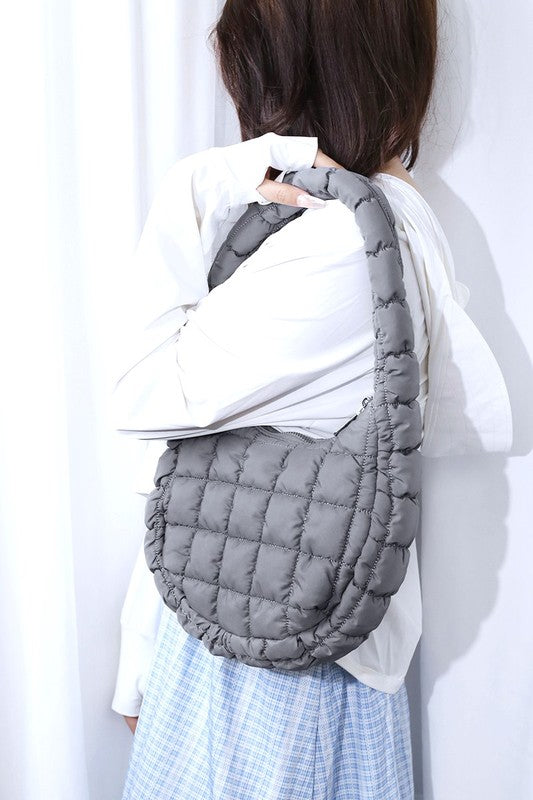 Mini Quilted Purse - Gray