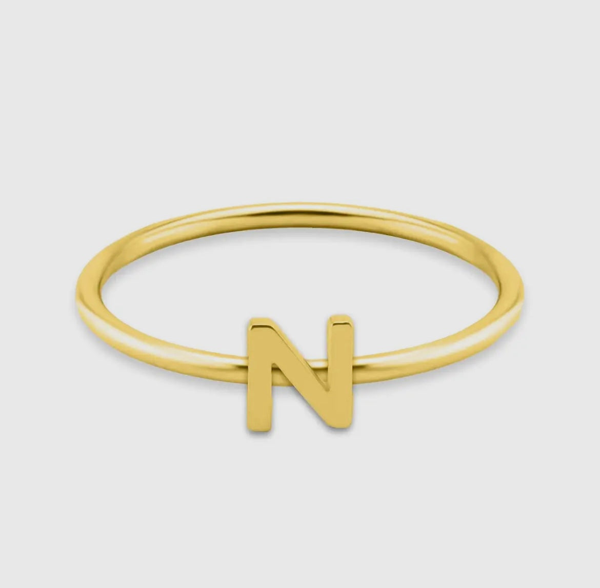 18K Gold Initial Rings