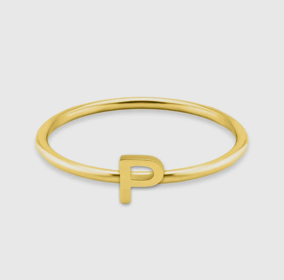 18K Gold Initial Rings