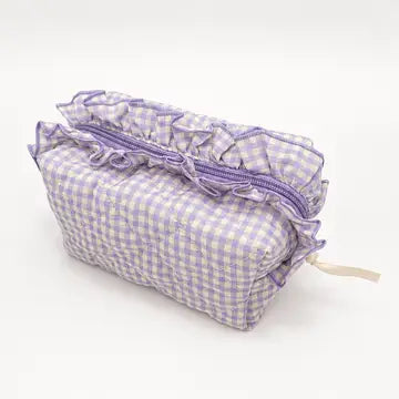 Cosmetic Bag - Purple Gingham