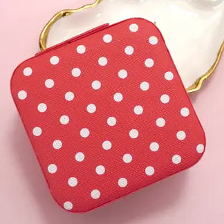 Jewelry Travel Case - Red Polka Dots