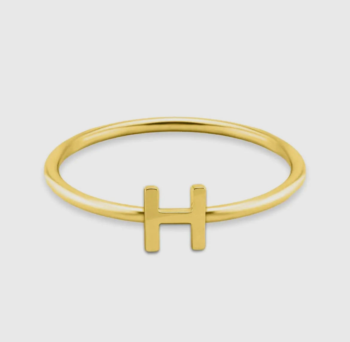18K Gold Initial Rings