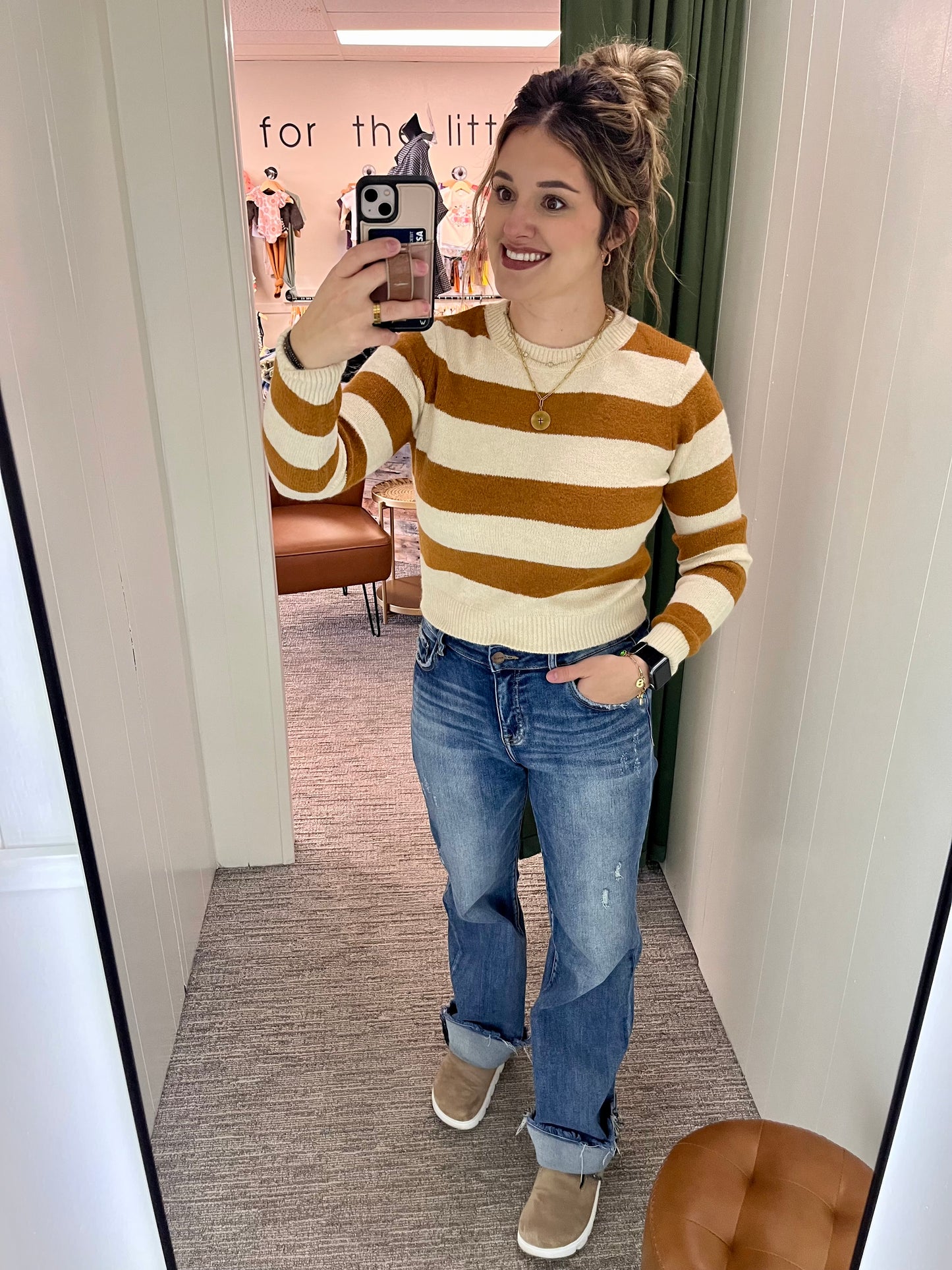 Brandi Sweater - Camel/Ivory