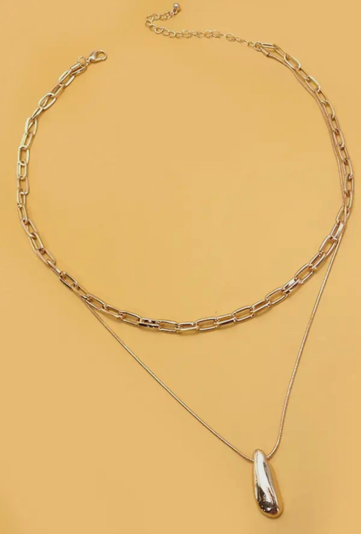 Double Layer Chain & Pendant Necklace