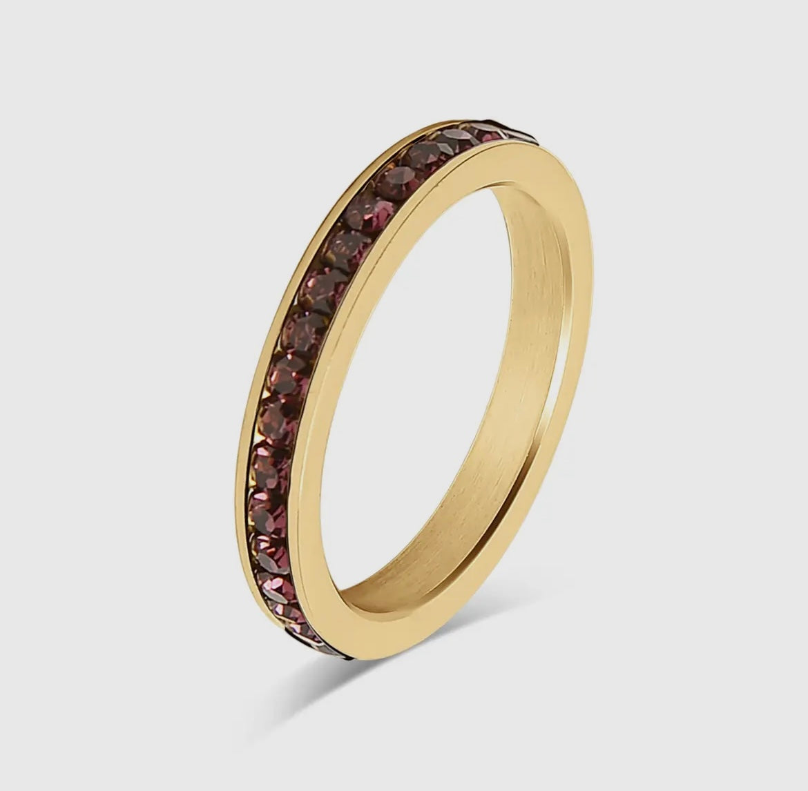 18K Gold Birthstone Eternity Ring