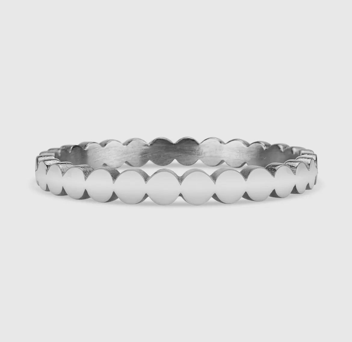 Stainless Steel Flat Circle Stacking Ring