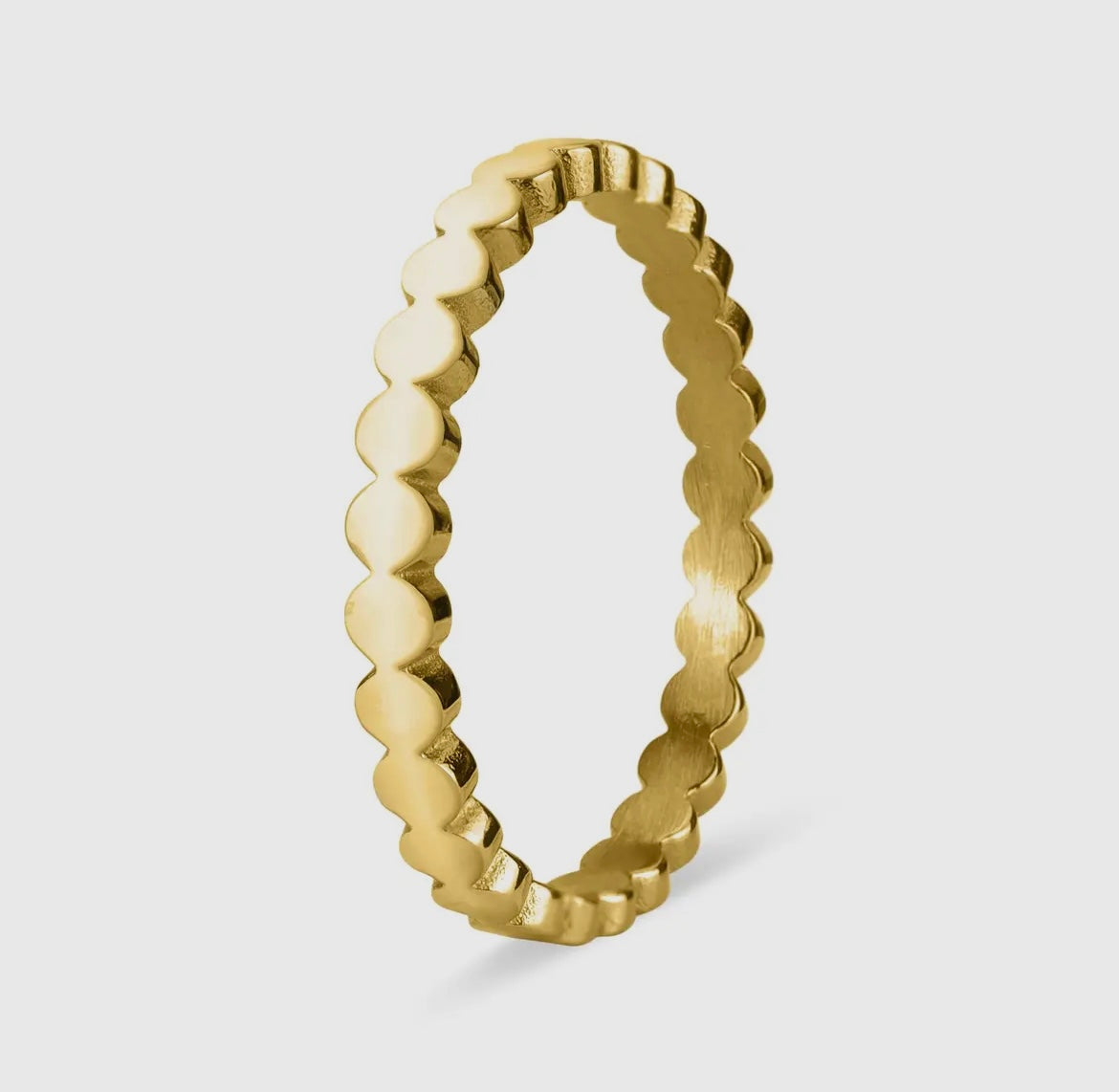 14K Flat Circle Stacking Ring
