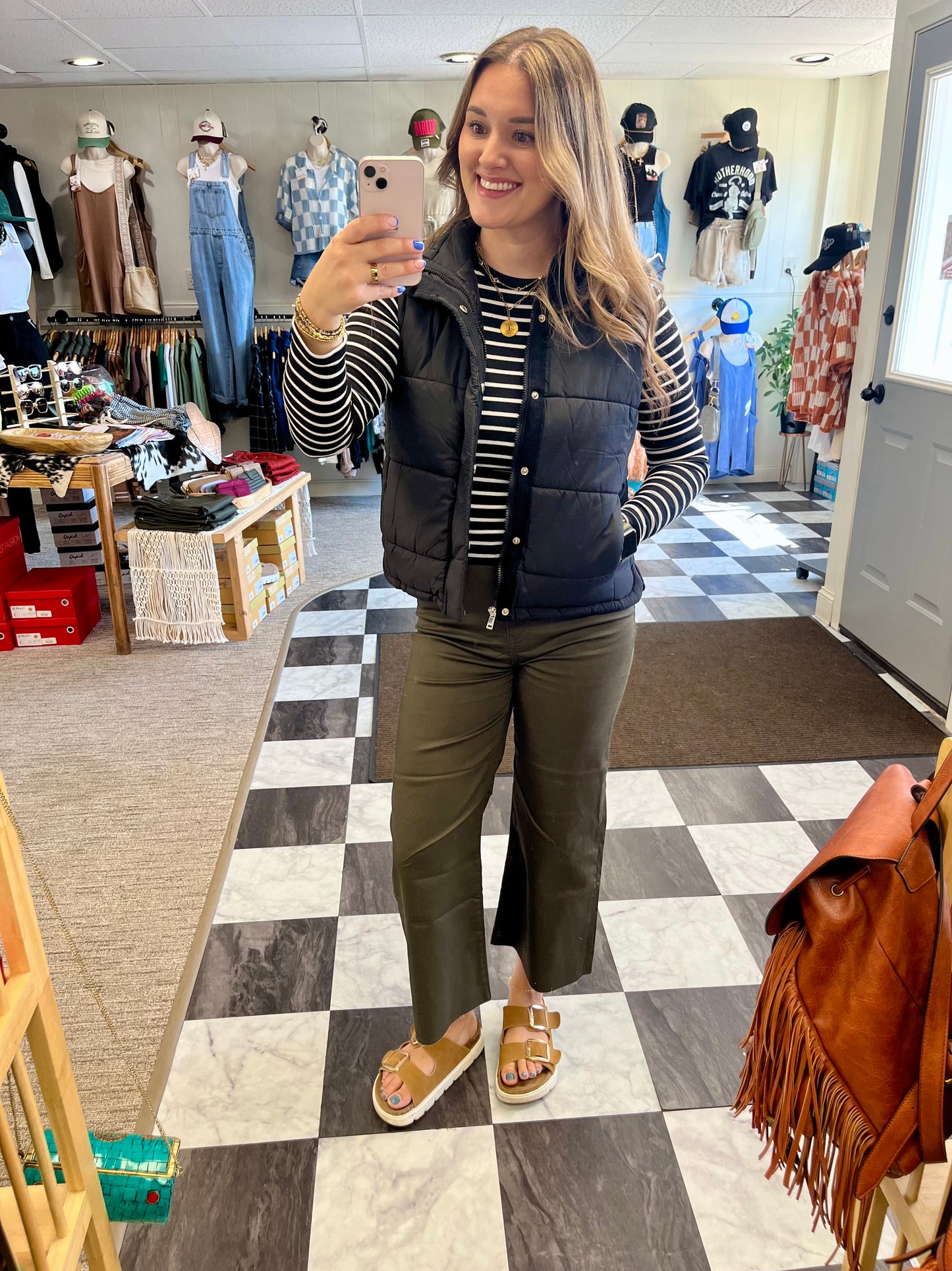 Harlow Cropped Leg Pants - Olive Green
