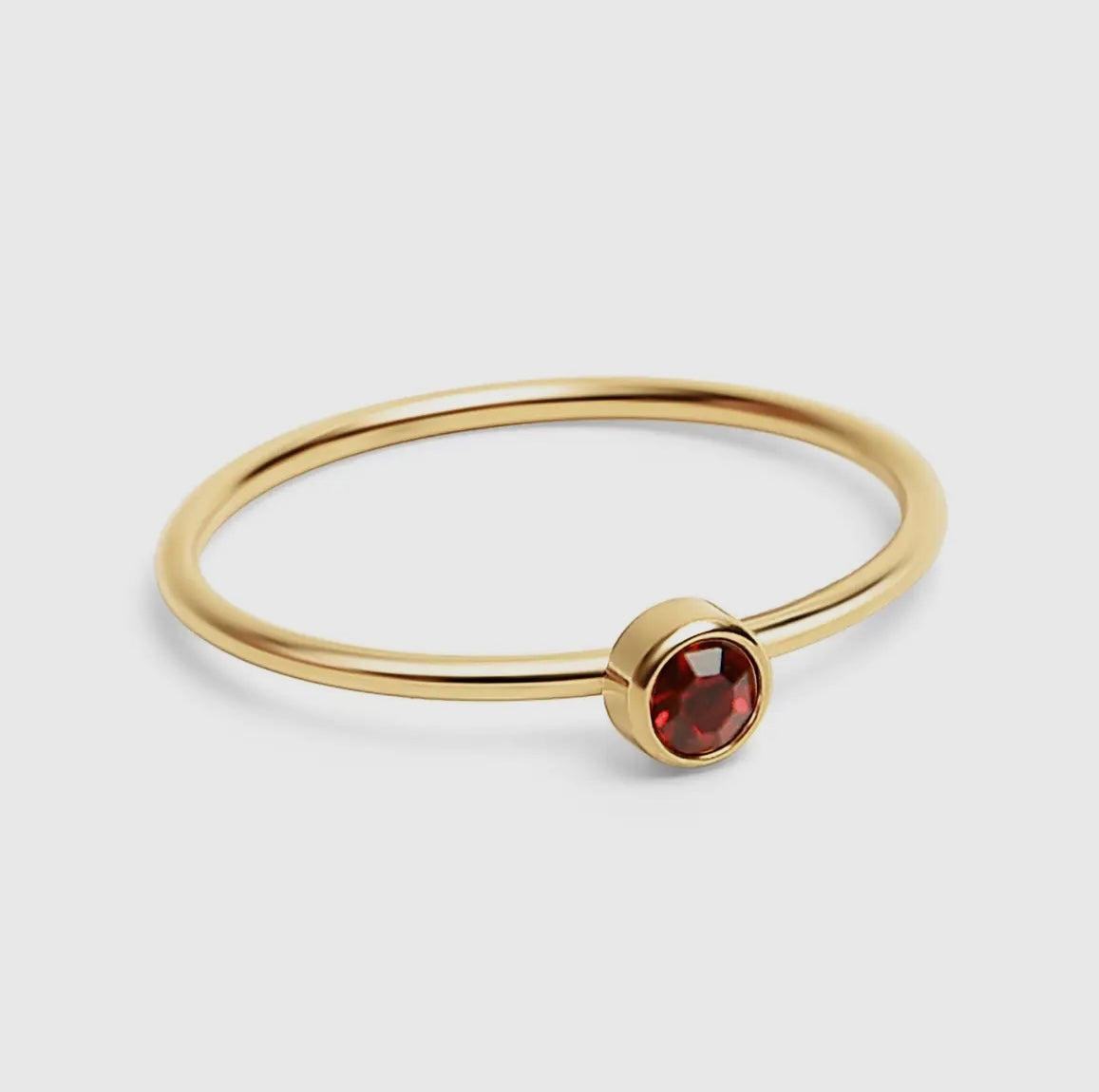 18K Gold Birthstone Stacking Ring