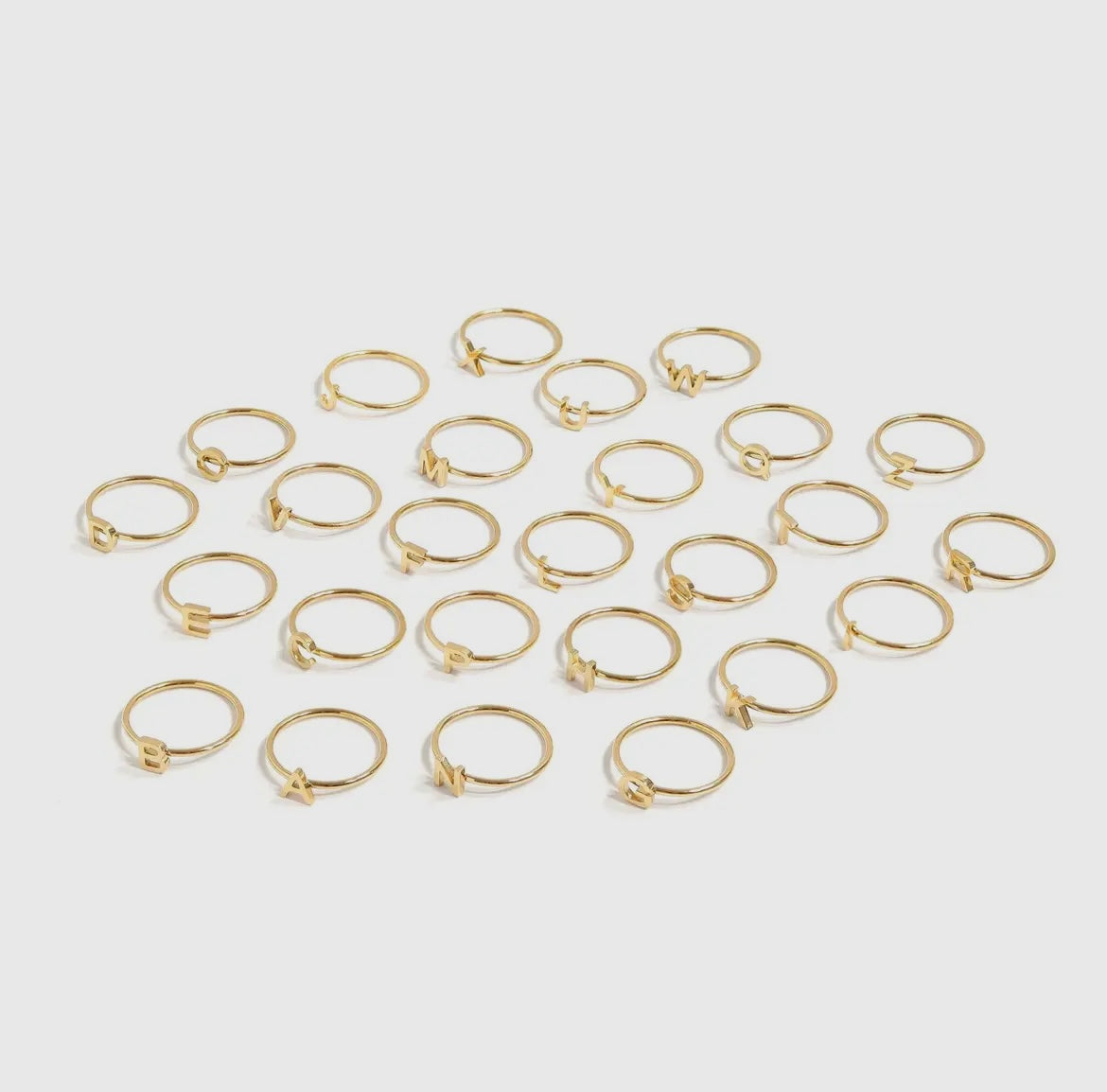 18K Gold Initial Rings
