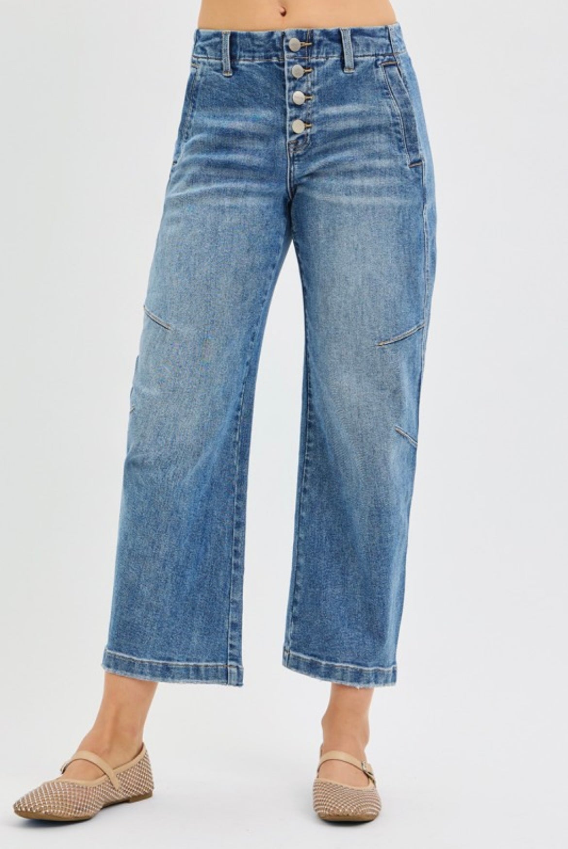 Mindy Crop Barrel Jeans