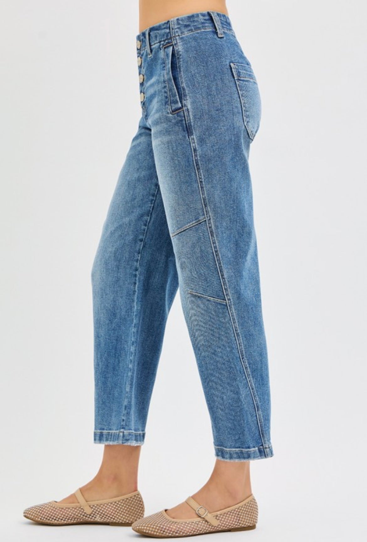 Mindy Crop Barrel Jeans