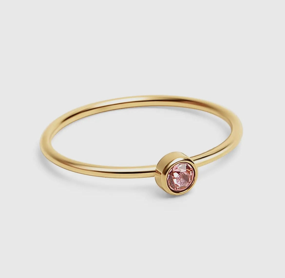 18K Gold Birthstone Stacking Ring