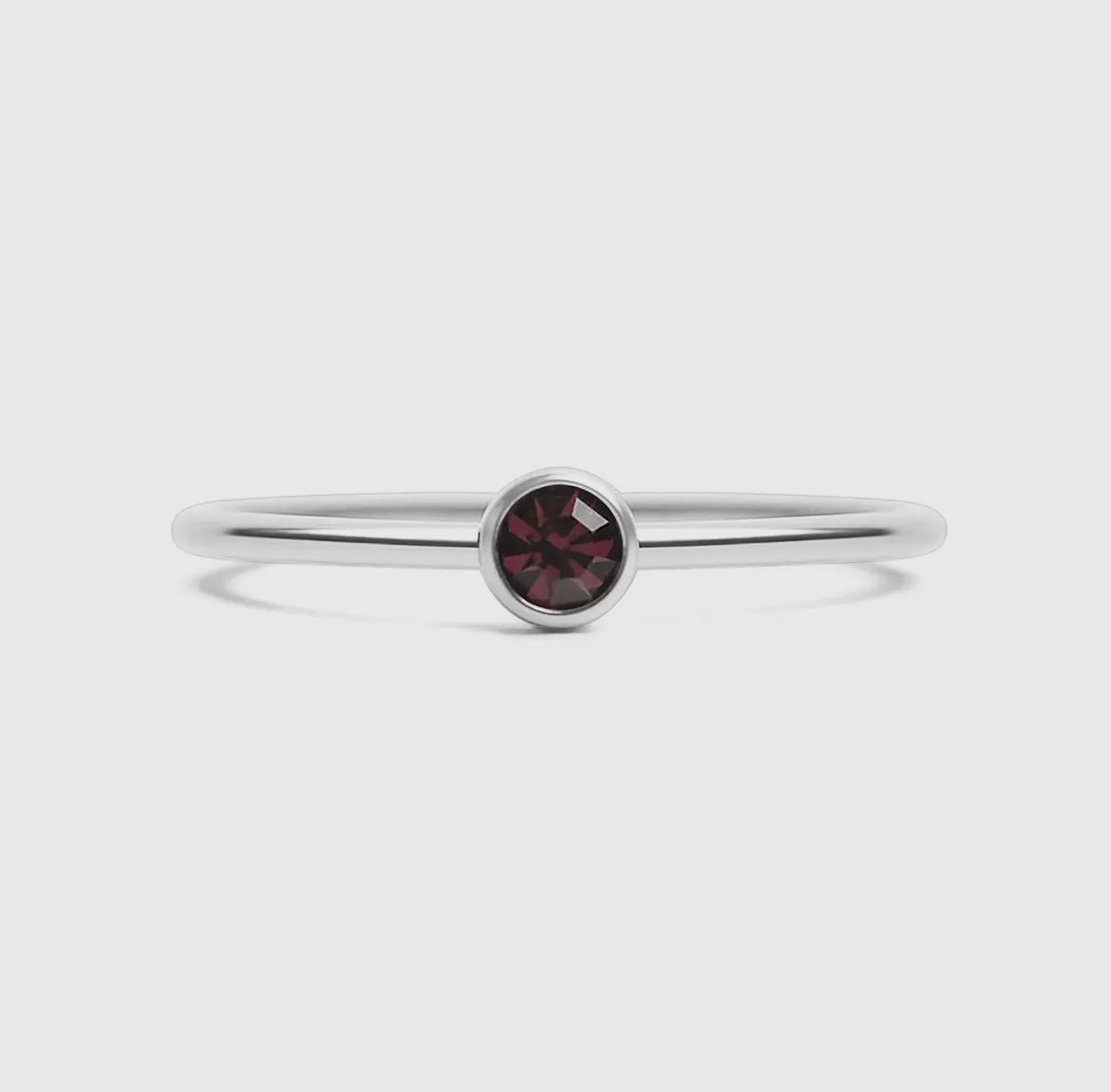 Stainless Steel Birthstone Stacking Ring