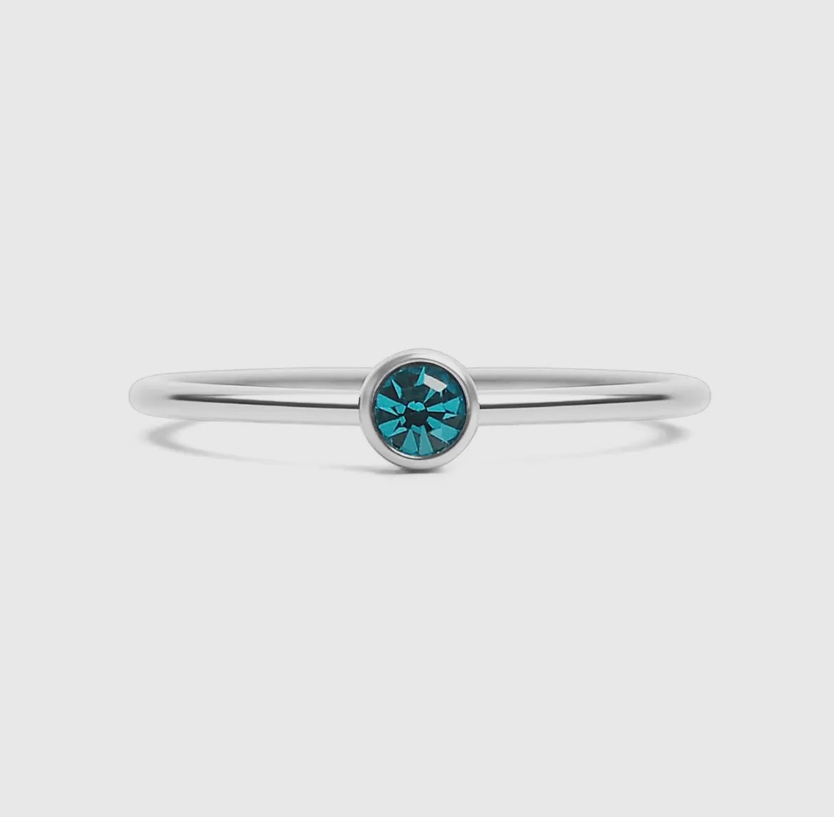 Stainless Steel Birthstone Stacking Ring