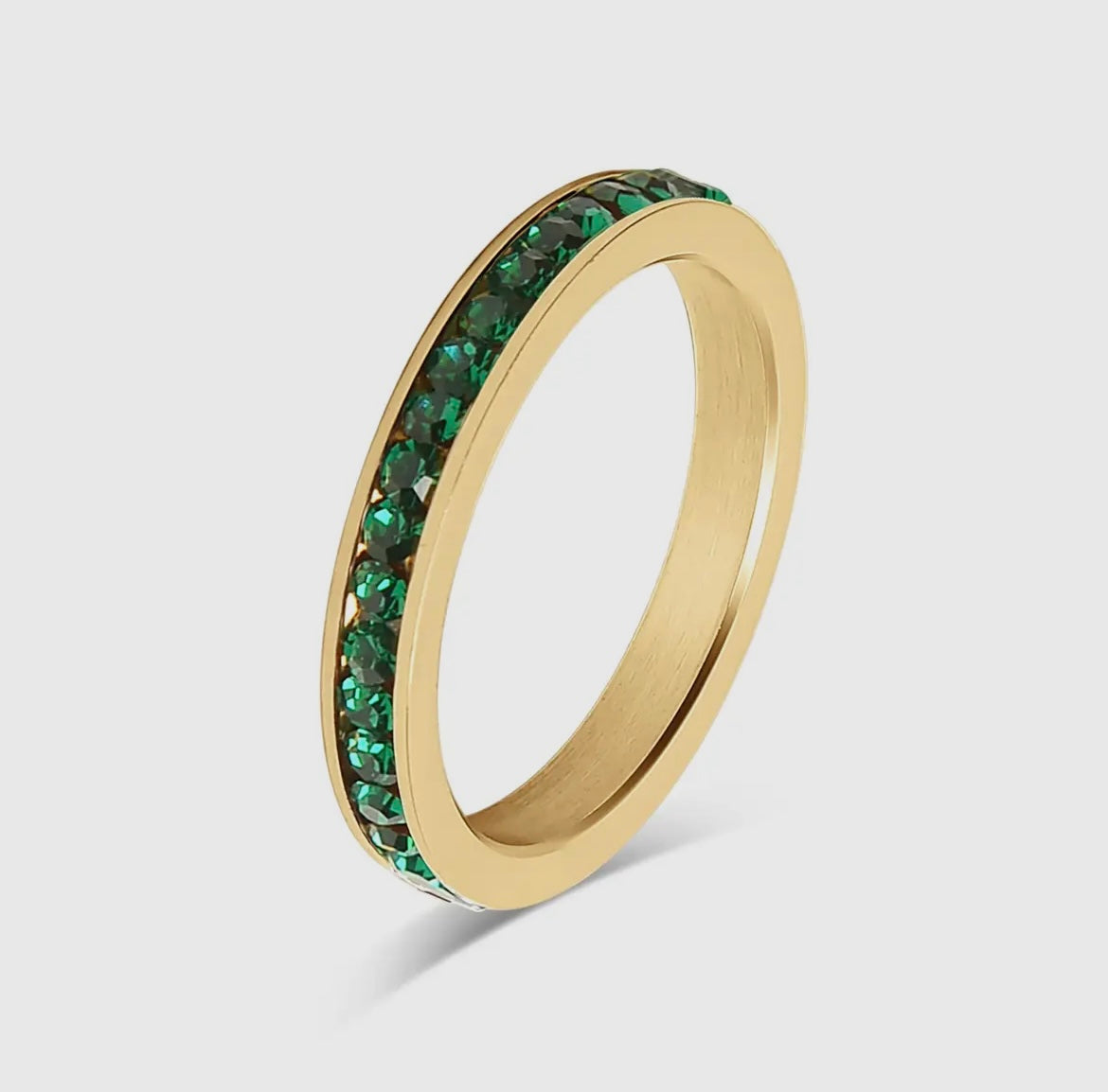 18K Gold Birthstone Eternity Ring