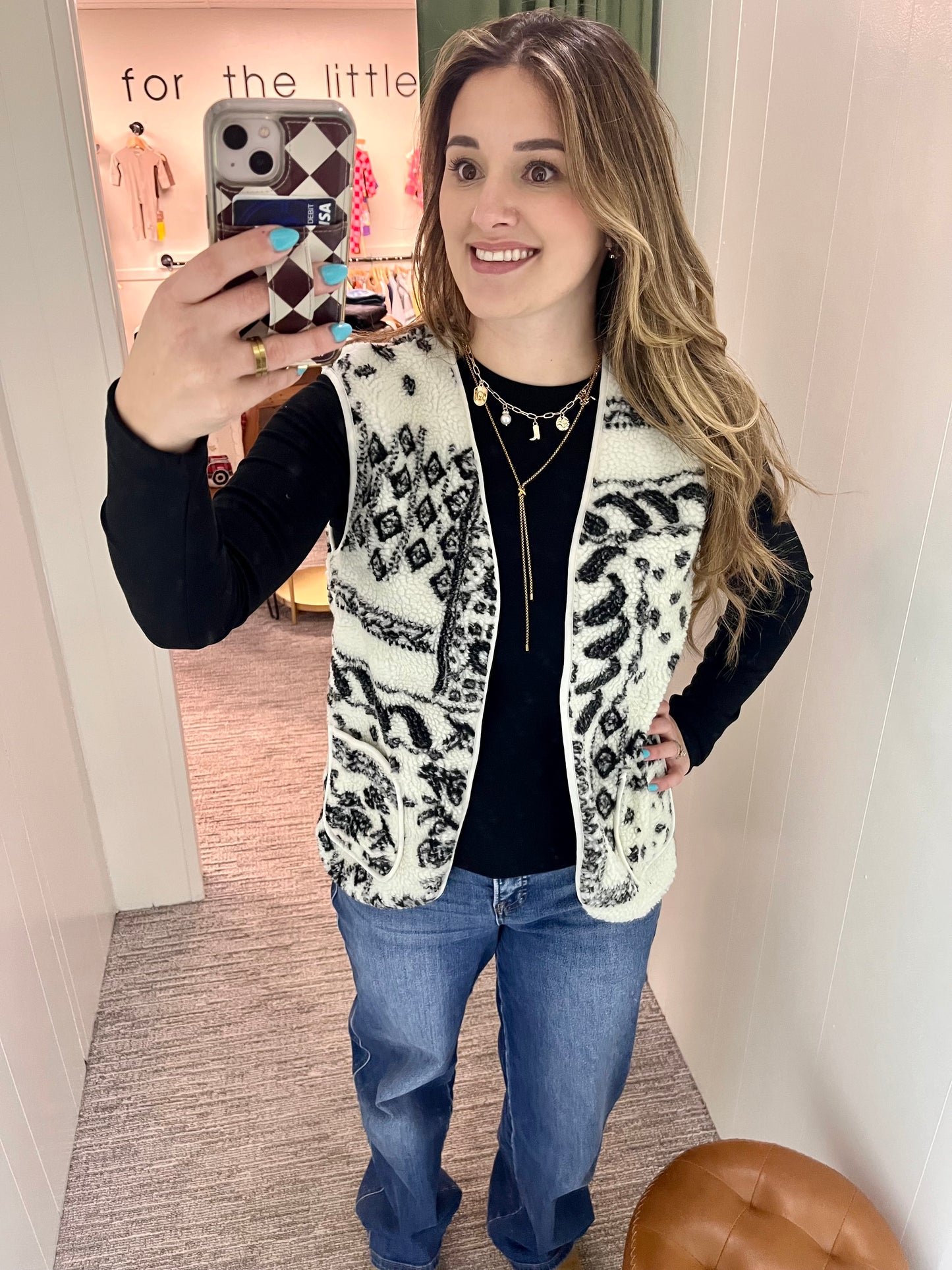 Paisley Cream/Black Vest