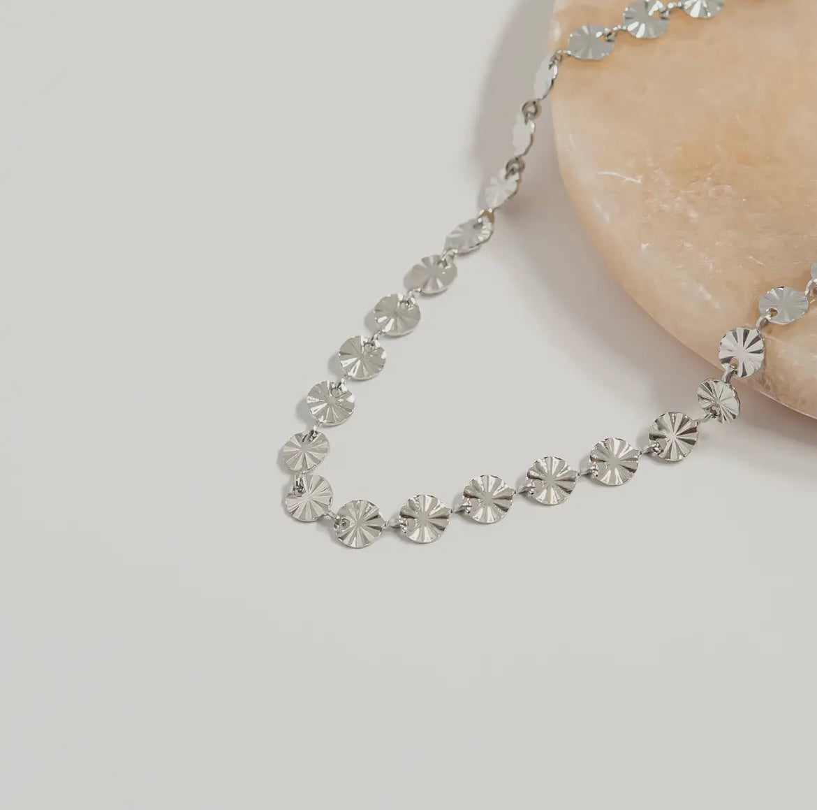 Sunburst Chain Necklace - Stainless Steel