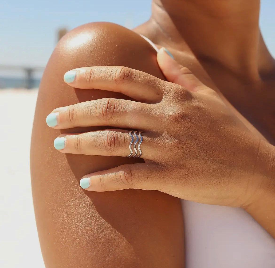Stainless Steel Triple Wave Ring