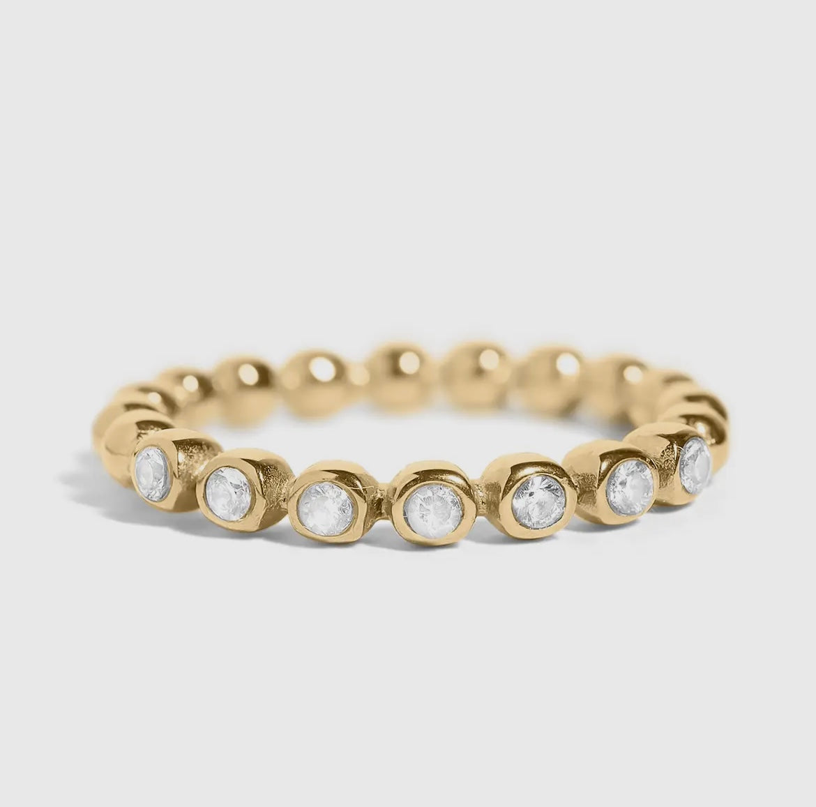 18K Gold Beaded Ring