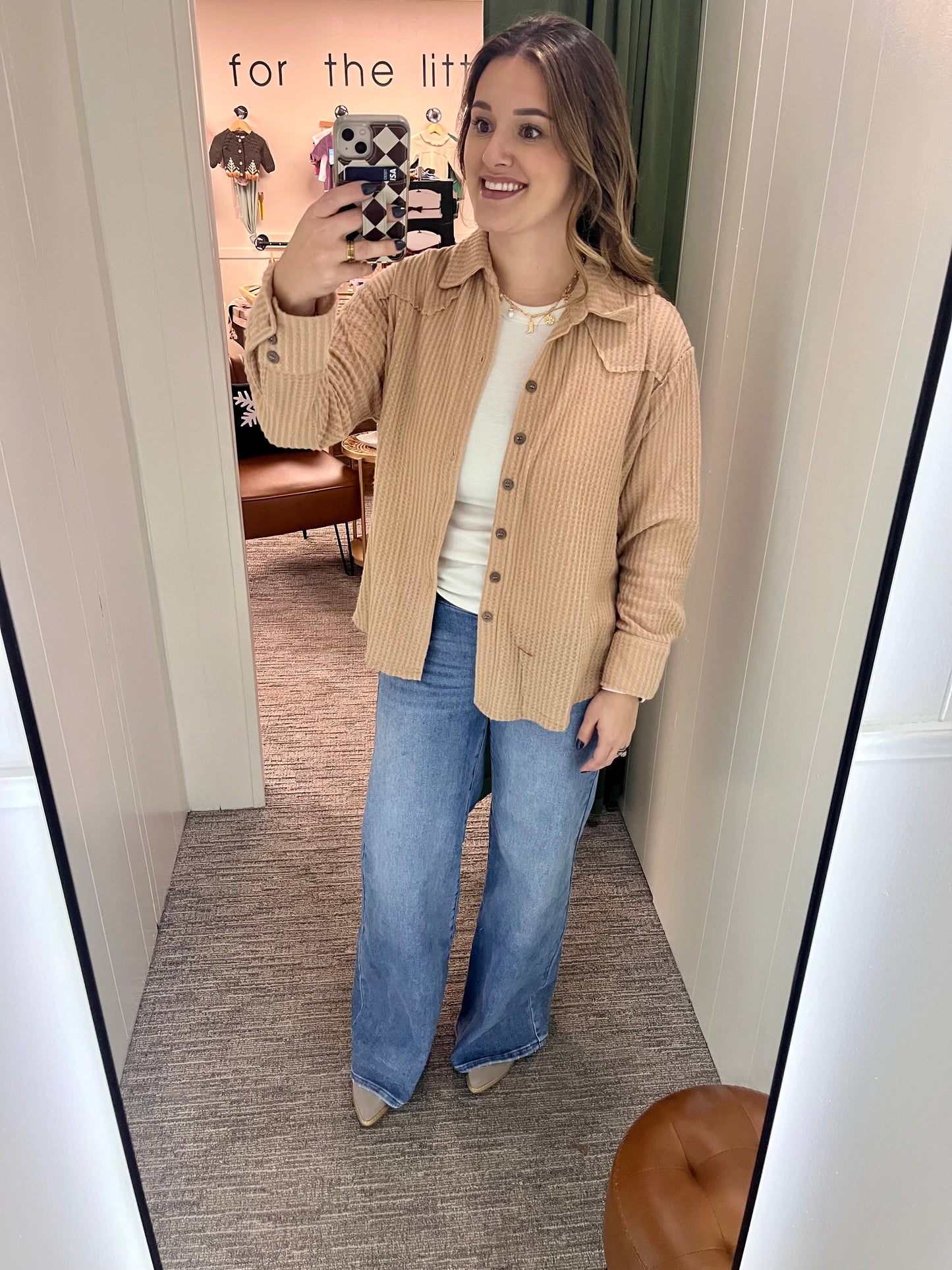 Whitney Waffle Jacket - Beige