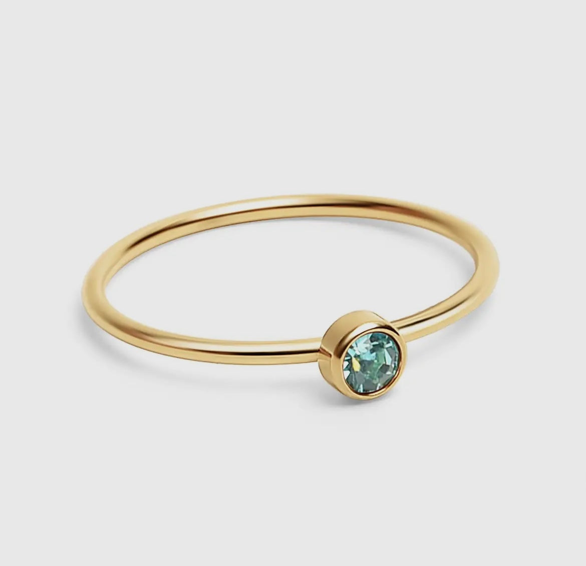 18K Gold Birthstone Stacking Ring
