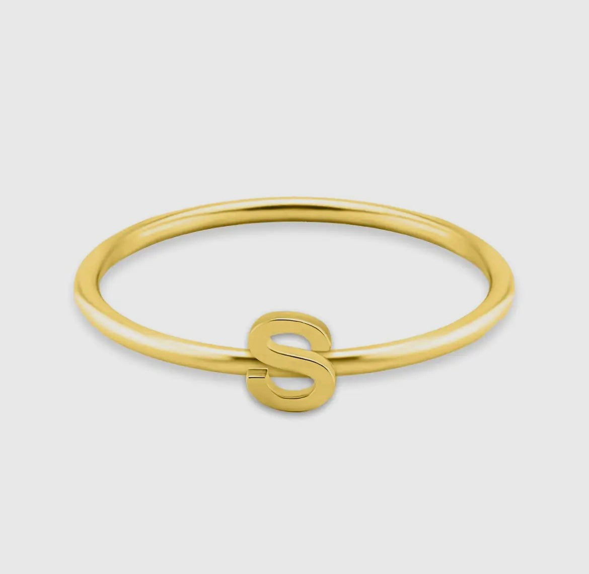 18K Gold Initial Rings