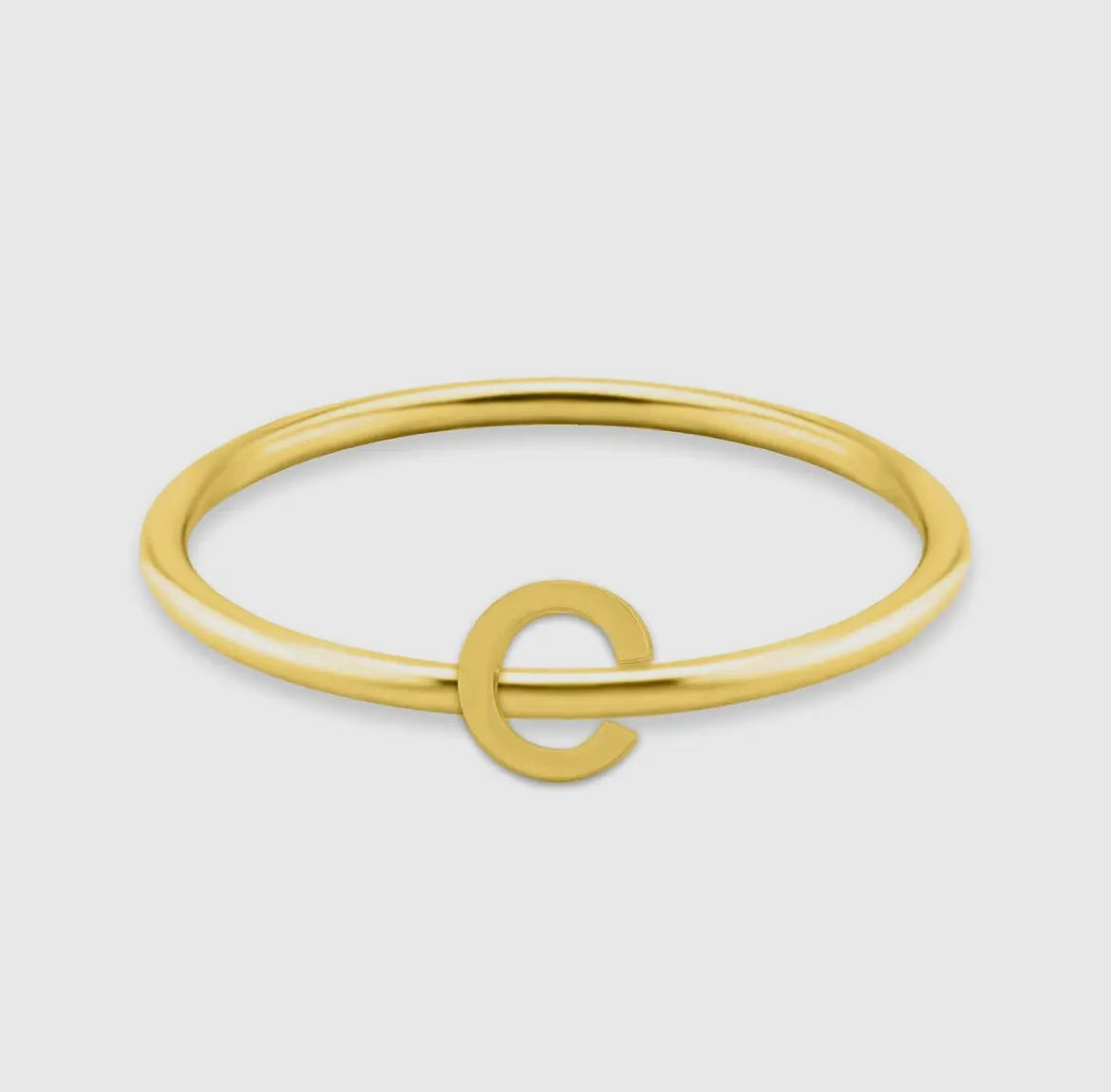18K Gold Initial Rings