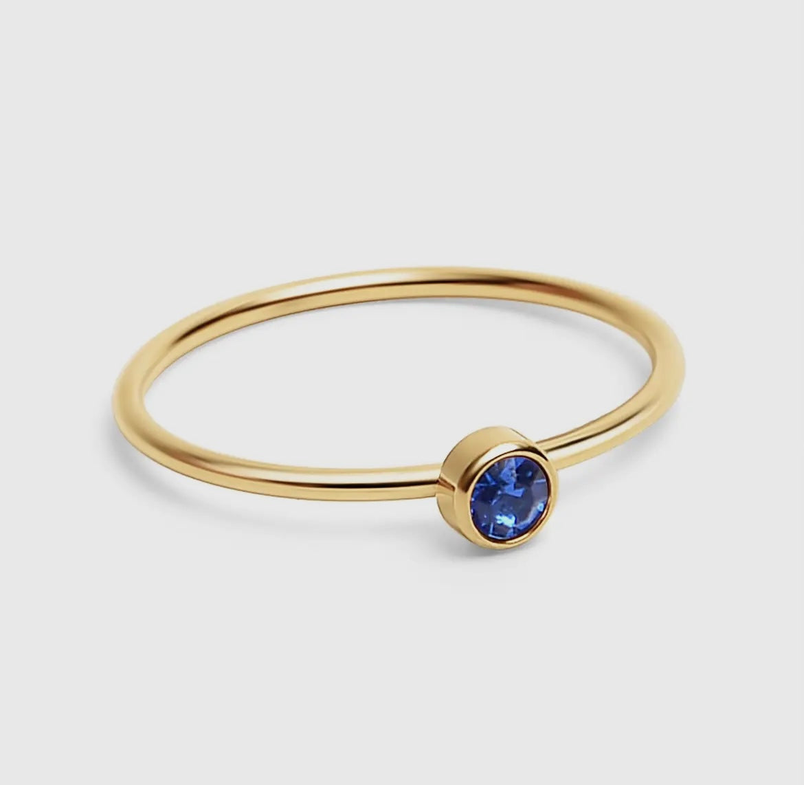 18K Gold Birthstone Stacking Ring