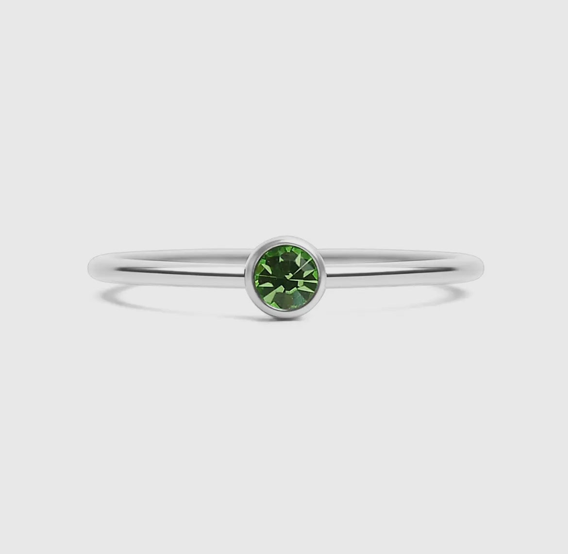 Stainless Steel Birthstone Stacking Ring