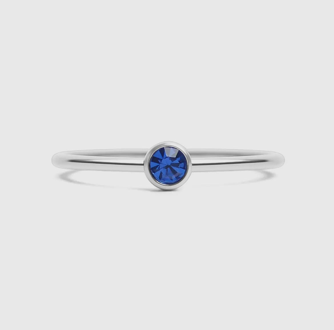 Stainless Steel Birthstone Stacking Ring