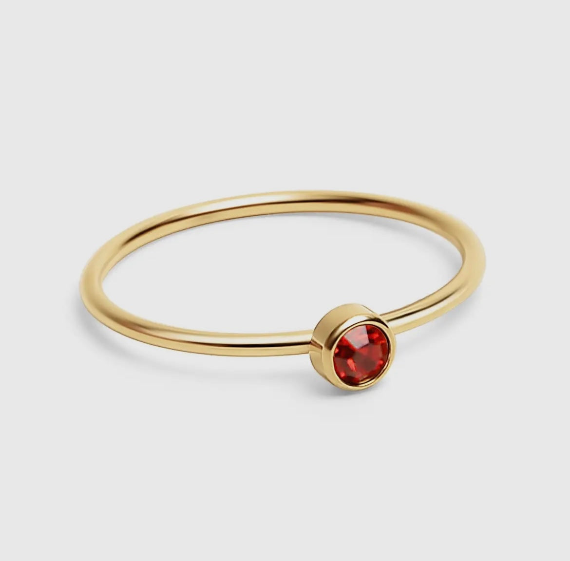 18K Gold Birthstone Stacking Ring