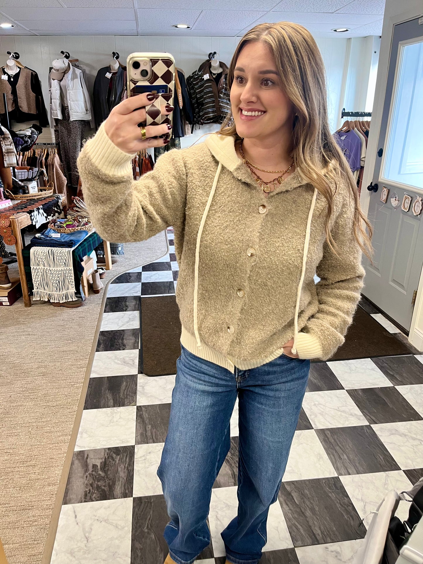 Meghan Hooded Sweater - Mocha