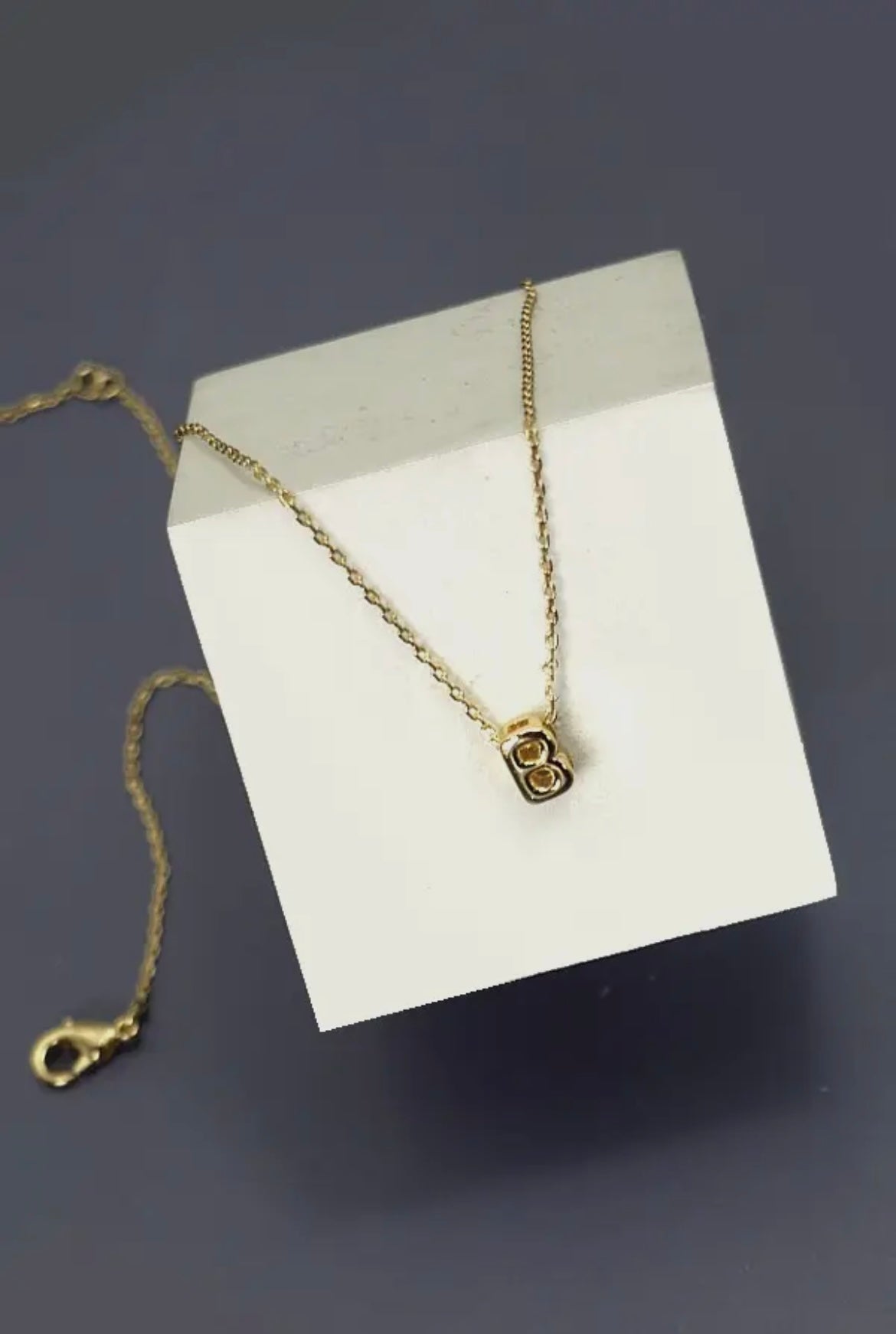Initial Bubble Letter Necklaces