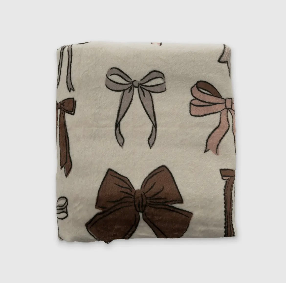Neutral Bows Plush Throw