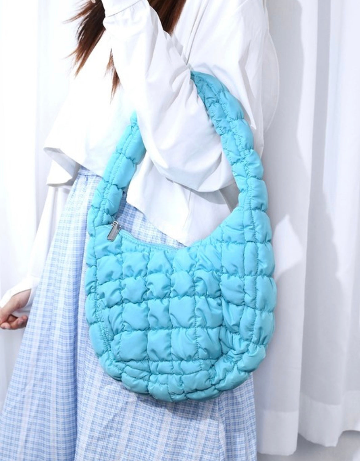 Mini Quilted Purse - Sky Blue