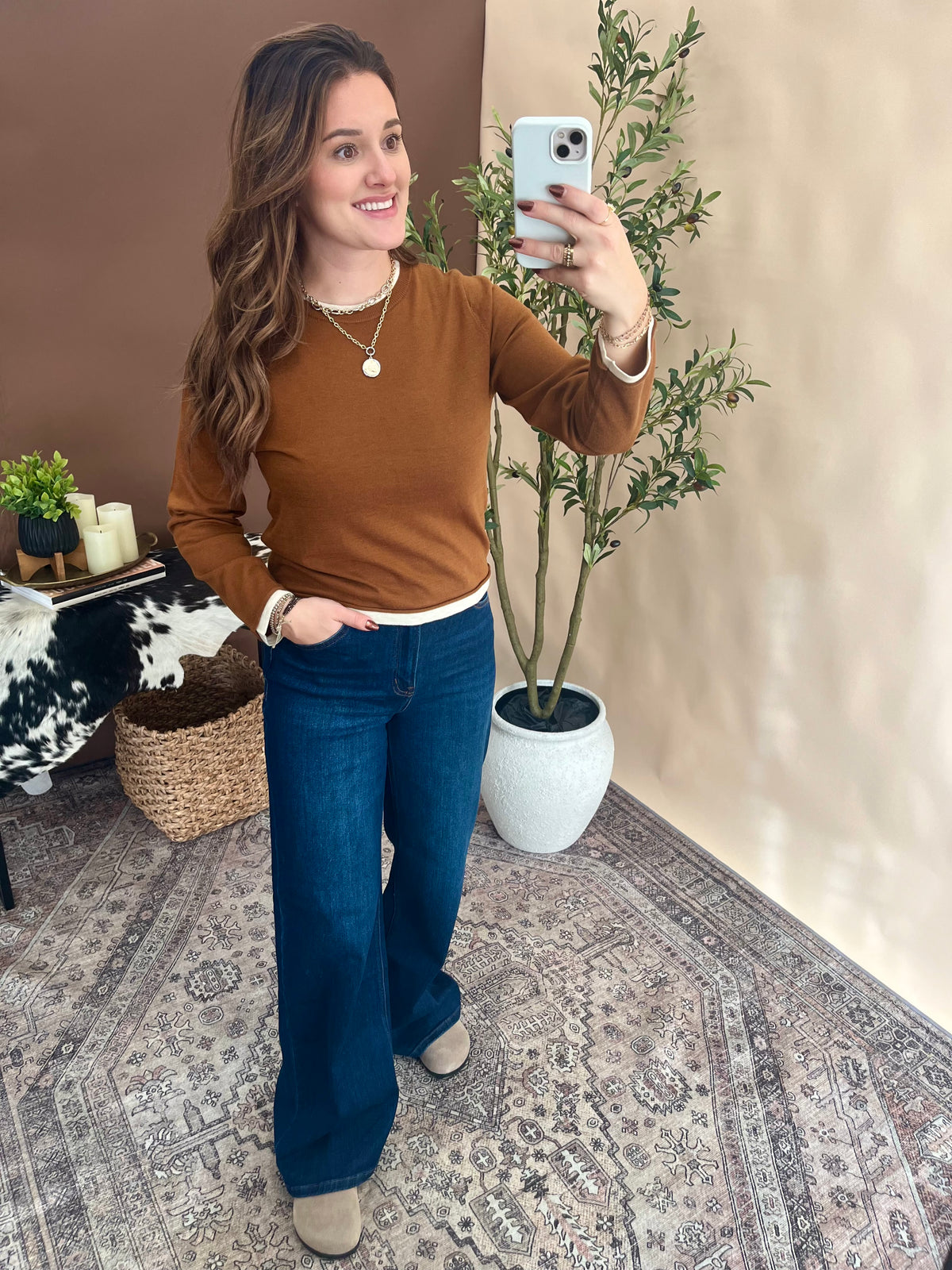Quinn Layered Sweater - Camel