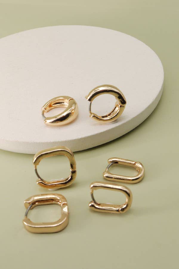 Mini Trio Hoop Huggies