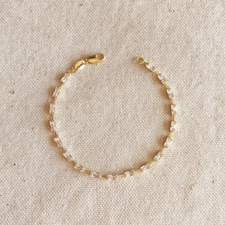Baguette Tennis Bracelet - 18k Gold