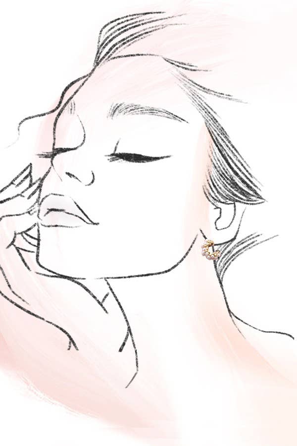 Pearl Diamond Cut Hoop Set