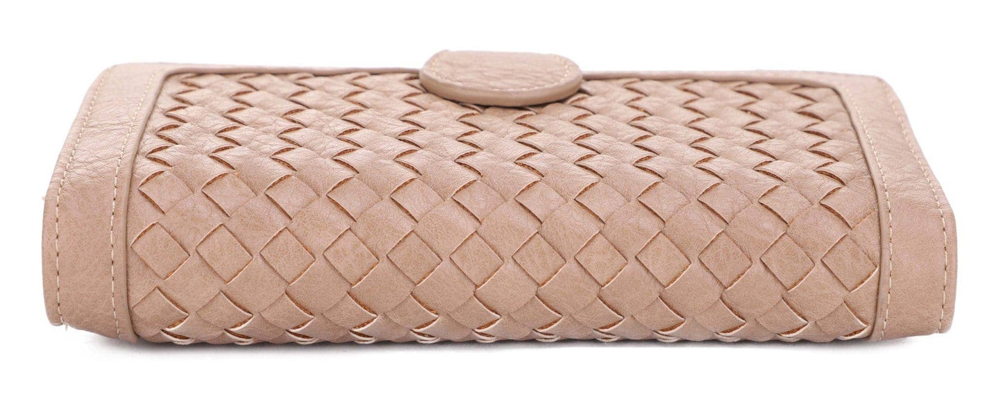 Crissy Woven Wallet: Light Taupe