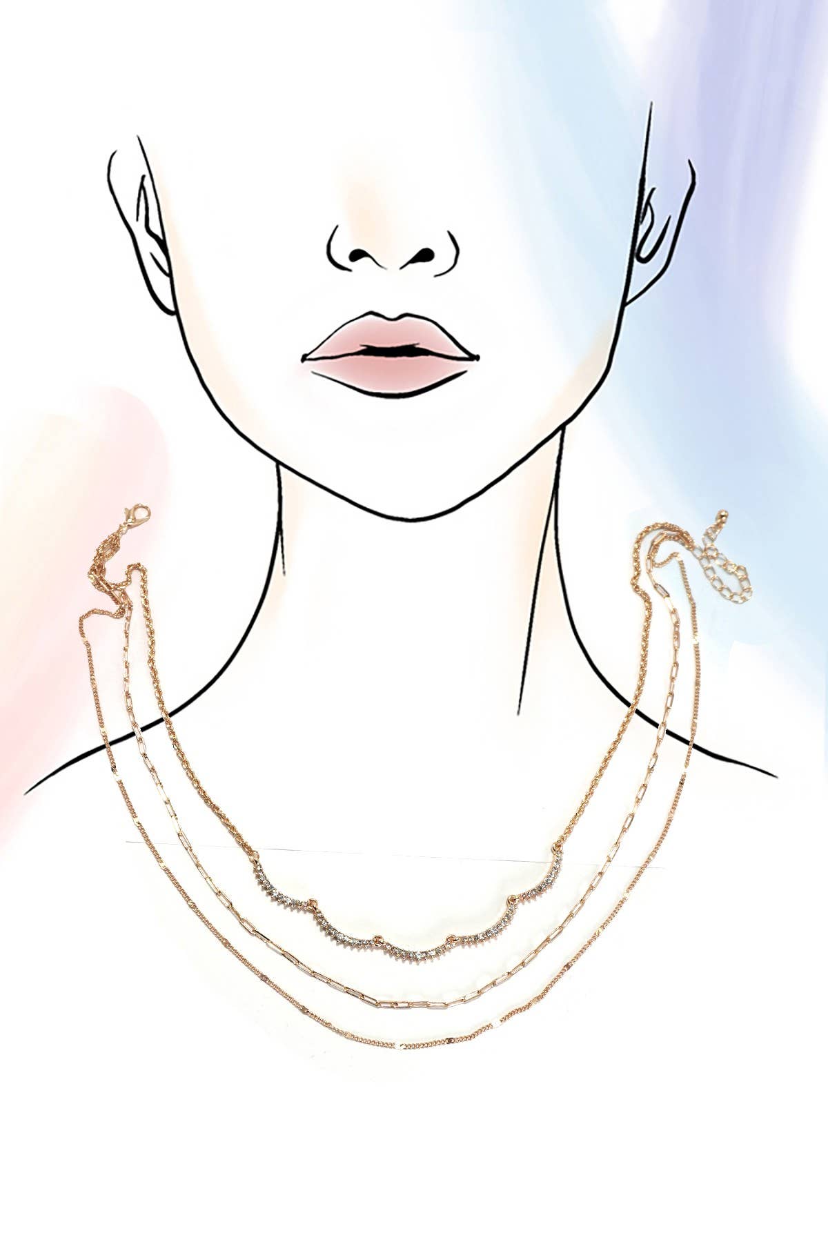 Multi Layer Rhinestone Necklace